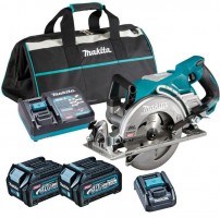 Makita RS001GD202 40v Max XGT 185mm Rear Handle Circular Saw With 2 x 2.5Ah Batteries